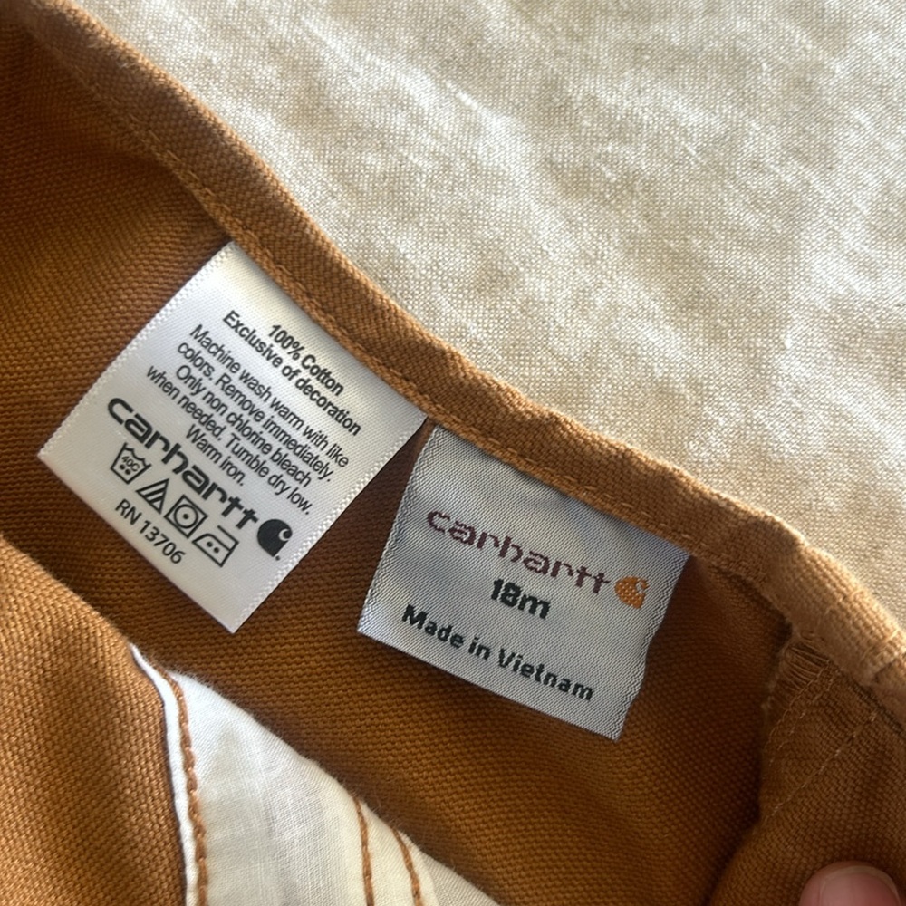 Carhartt bib overalls - canvas. 18 months. - Picture 2 of 4